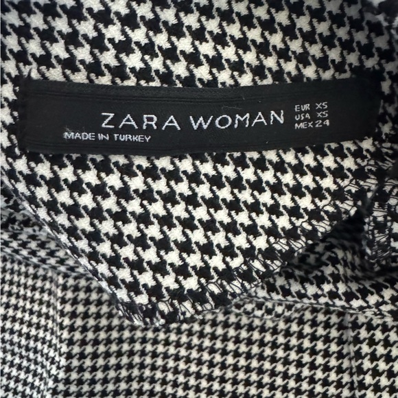 Zara Women Houndstooth‎ Short Midi Shift 3/4 Sleeve Dress, Black/White, Size XS - Picture 9 of 11